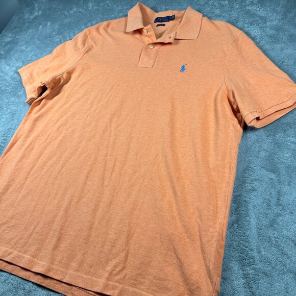 Polo Ralph Lauren Classic Fit Polo Shirt Men’s XL Orange Blue Pony - Picture 6 of 12